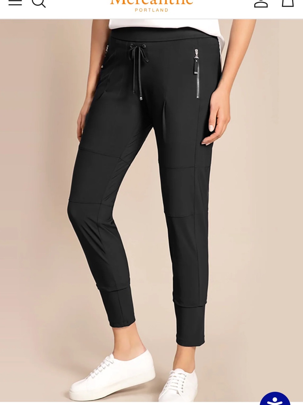 RAFFAELLO ROSSI Black Slim Drawstring Joggers - Picture 3 of 6